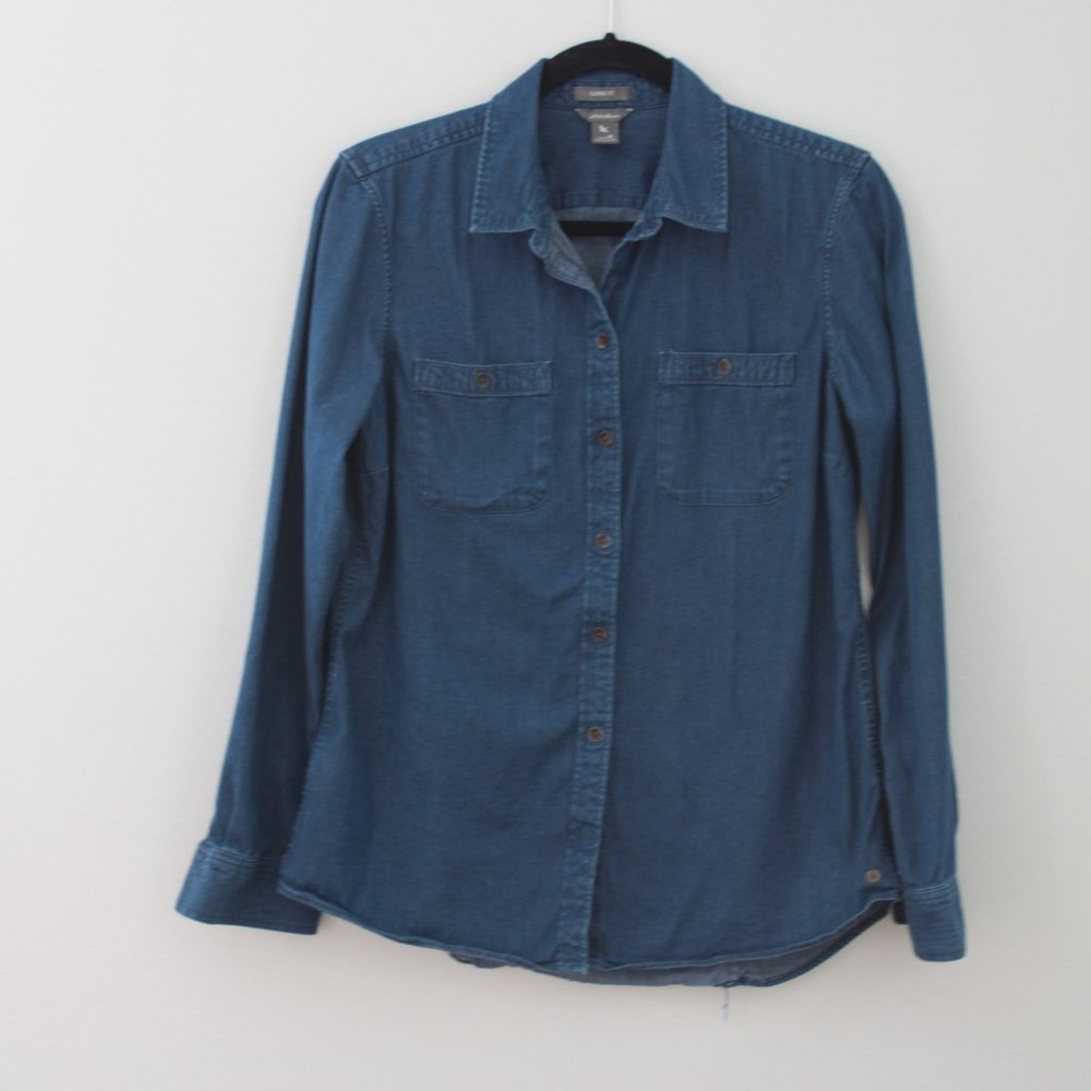 Eddie Baeur Chambay Dark Wash Button Down, Size M